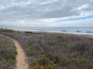 path to the beach Along the Atlantic Ocean in Nazar&eacute;, Portugal

