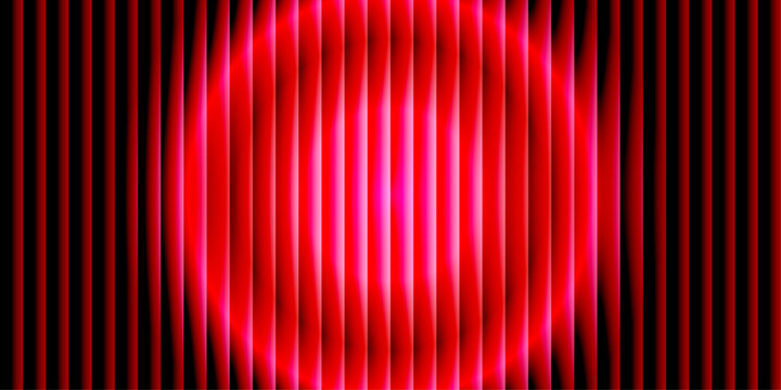 Vibrant circular gradient pattern with ribbed fractal glass texture effect blending teal deep red colors. Minimalistic and futuristic abstract background perfect for creative digital designs. 