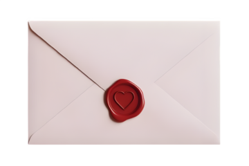 Vector illustration of a blank paper mail envelope with a red wax seal symbol for business correspondence and newsletter message communication