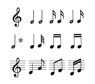 Collection of musical notes and symbols Vector