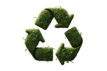 Green Moss Recycling Symbol, Eco Concept Transparency
