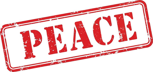 A striking red stamp displaying the word peace a powerful symbol of harmony and tranquility is shown