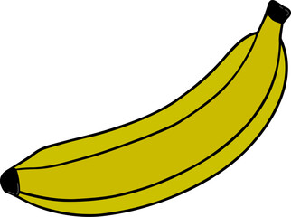Vibrant yellow banana vector flat illustration 