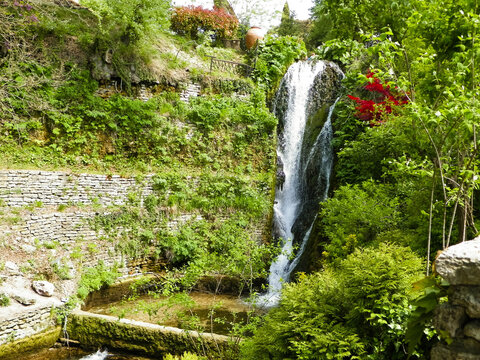 Waterfall in Gardens of Balchik Palace.