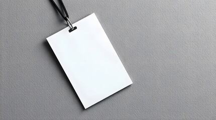 Blank vertical id card mockup on gray background with copy space