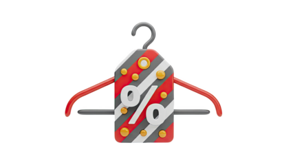 Discount Tag with Hanger and Percentage Symbols