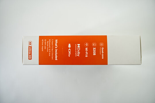 Suzano, Sao Paulo - Brazil - december 03, 2025: Xiaomi TV Box with Remote Control