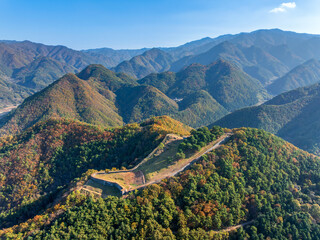 충북 단양군 온달산성의 가을 풍경