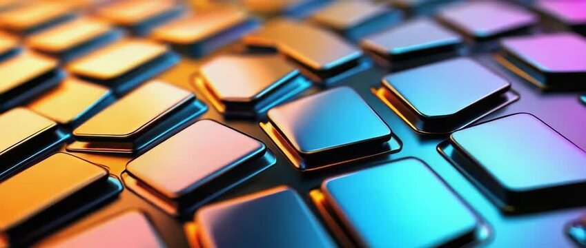 Abstract Metallic Hexagon Pattern Colorful Gradient Shiny 3D Texture Background