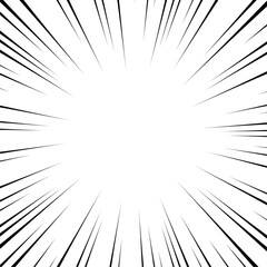 Obraz premium Manga comic effect banner with speed rays in retro style. black action line speed effect. cartoon stripes for decoration.