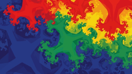 Vibrant Fractal Pattern with Bright Colors.
