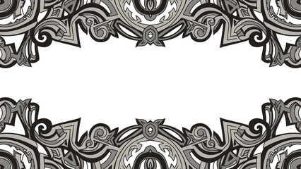 Ornate Black and White Decorative Border Frame.
