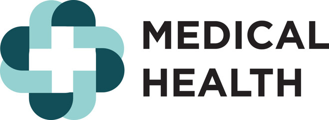 Fototapeta premium Modern medical cross vector logo icon design for healthcare, hospital, clinic, pharmacy, and wellness branding. Minimalist line art style for professional medical brand identity.