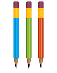 Colorful Pencil Set Vector Illustration on White Background