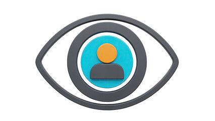 Eye icon with user symbol inside
