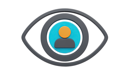 Eye icon with user symbol inside