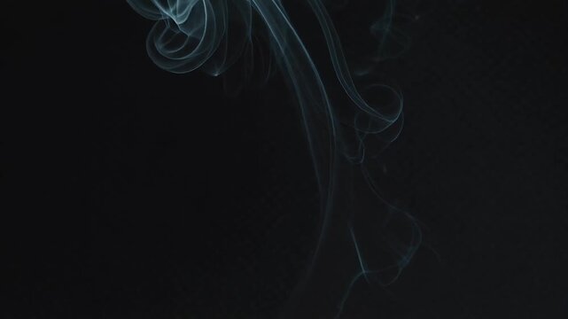 Ethereal smoke swirling in darkness, abstract and mysterious