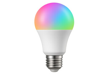 Obraz premium Smart multicolor led light bulb illuminating with rainbow colors