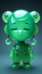 A funny cartoon green android and a humorous undead zombie character with a brain illustration for a scary Halloween nightmare drawing vector isolated on white