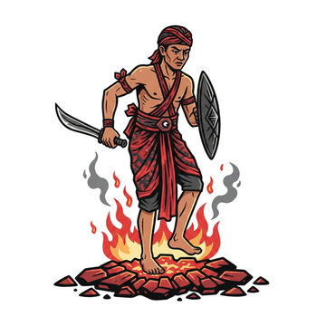 debus attraction by walking on hot coals,