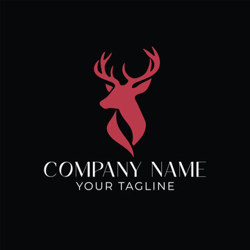 Deer Head Logo on Black Luxury Vector Branding