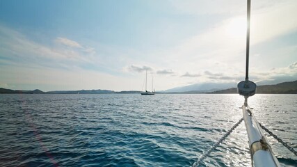 boat tour in summer time. view of the picturesque seascape. sunshine. Warm daylight. Marine navigation.