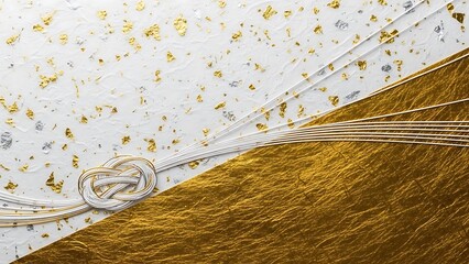 Close up of a gold and white abstract textured surface