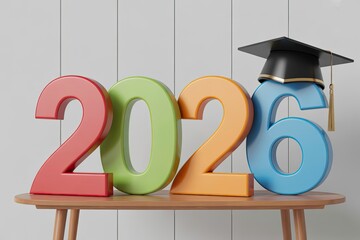 2026 education success concept with graduation cap