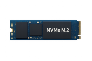 Nvme m.2 ssd computer storage memory on transparent background