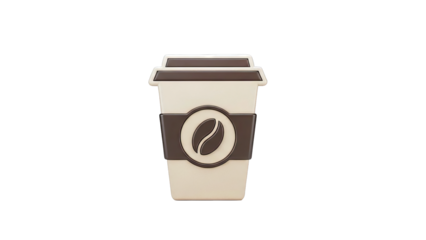 Coffee Cup Icon with Coffee Bean