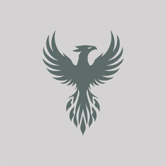 Obraz premium Phoenix Bird Logo with Spread Wings Vector Design