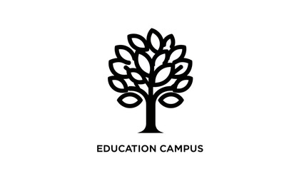 Obraz premium Simple black line tree graphic with 