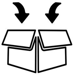 black and white box with arrows