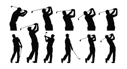 Golf swing sequence showing different phases of a golfer s motion