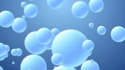 Abstract Floating Blue Spheres on Gradient Background