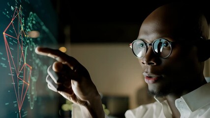 Cyber security startup strategy concept. Professional analyzing data on a digital screen with graphs and charts. - Powered by Adobe