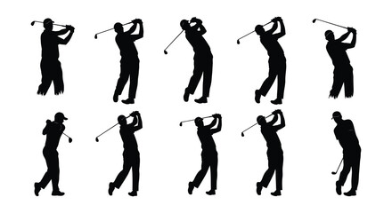 Golf swing sequence showing different phases of a golfer s motion