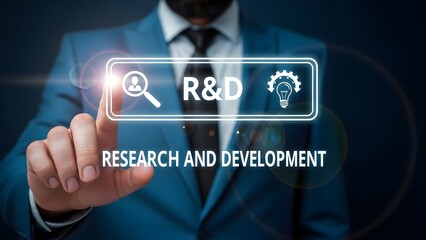 Research and development concept with businessman