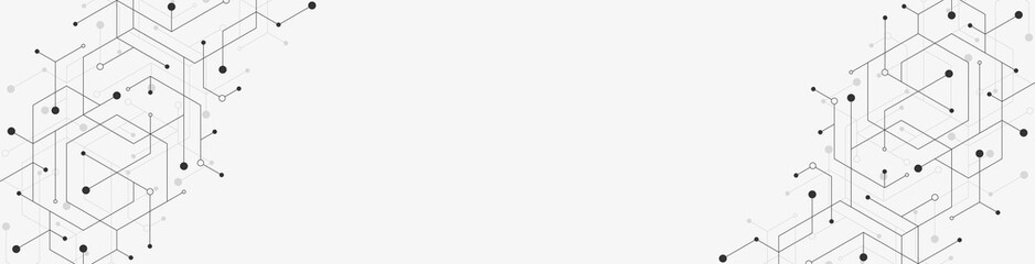 Geometric abstract background with connected line and dots. Structure molecule and communication. Big Data Visualization. Medical, technology, science background. illustration.