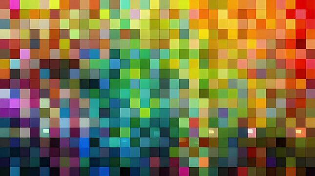 Abstract Colorful Digital Pixel Mosaic Grid Animation Video.