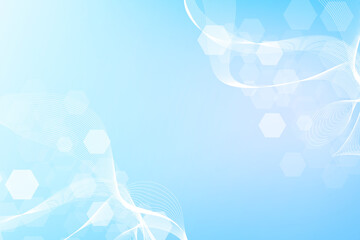 Health care abstract background with hexagons, lines and dots. Medical innovation banner template concept. Biology and pharmaceutical technology background, illustration.