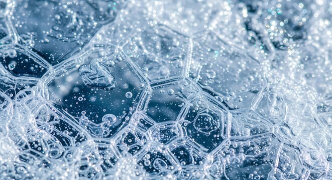 Close-up of ice crystals forming patterns.
