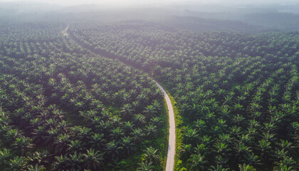 Generative AI. a field of palm oil trees 