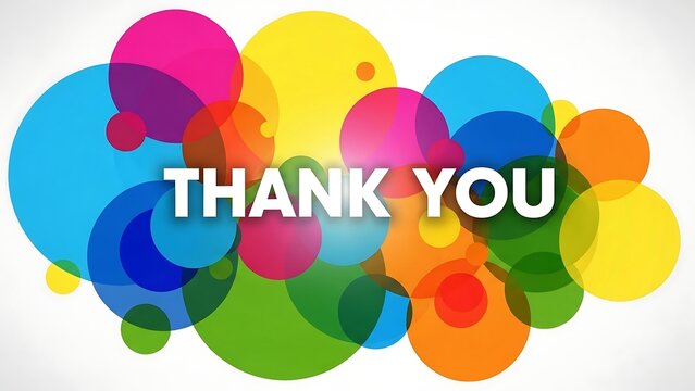 Colorful thank you message background.