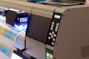 control panel of wide format UV roll printer