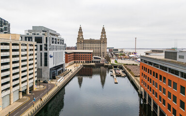 Princes Dock towards the Three Graces