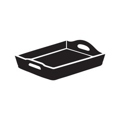 vector tray isolated on white background