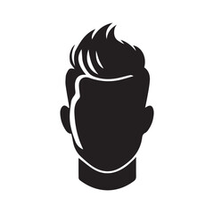 vector boy face silhouette