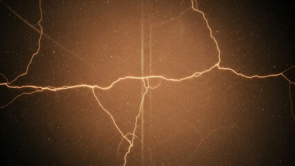 Dramatic amber background featuring abstract lightning strikes with a textured surface appearance