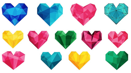 Diverse Creative Heart Symbols Collection: Romantic and Kawaii Love Icon Set